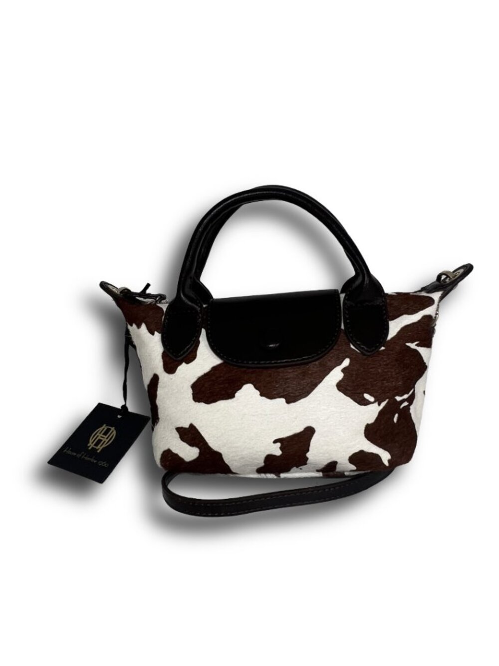 NWT House of Harlow 1960 Cow Print Genuine Calf Hair Mini Crossbody Bag